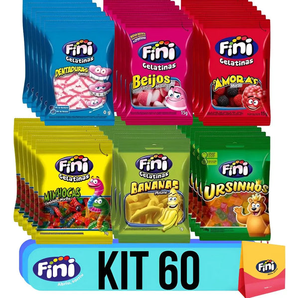 kit com 60 pacotes variados